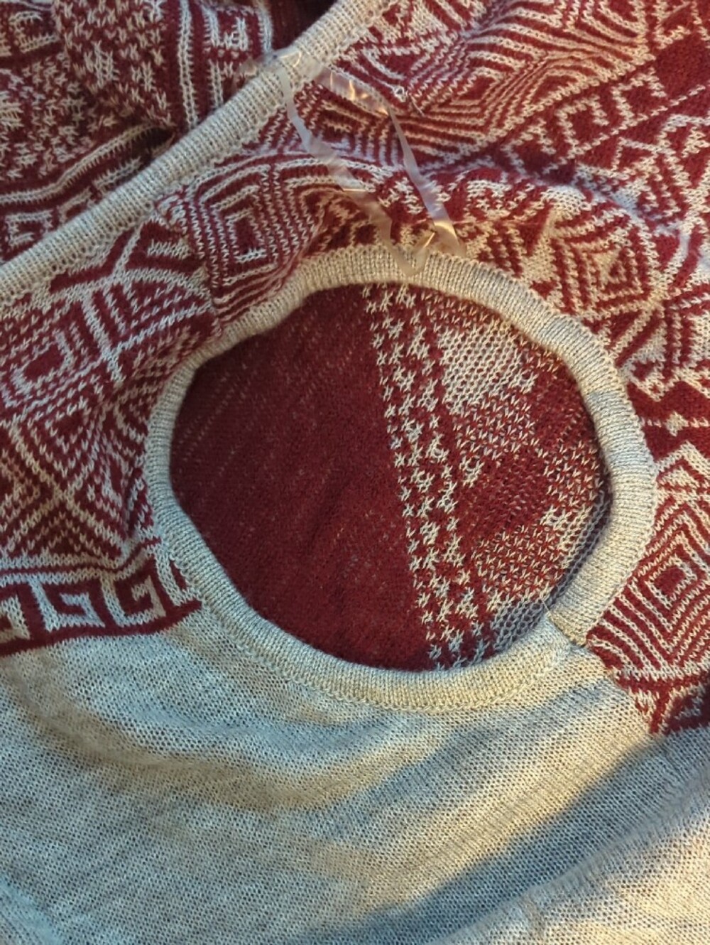 Almost Famous Gray Red Summer Weight Tunic Geometric Tribal Y2k Sleeveless - M - Picture 9 of 16